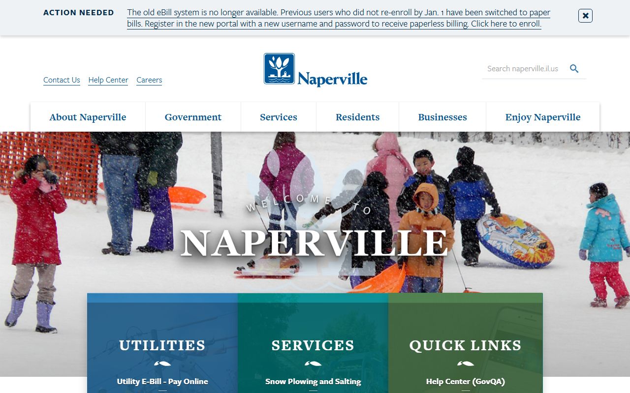 City of Naperville government website for 72 hour booking