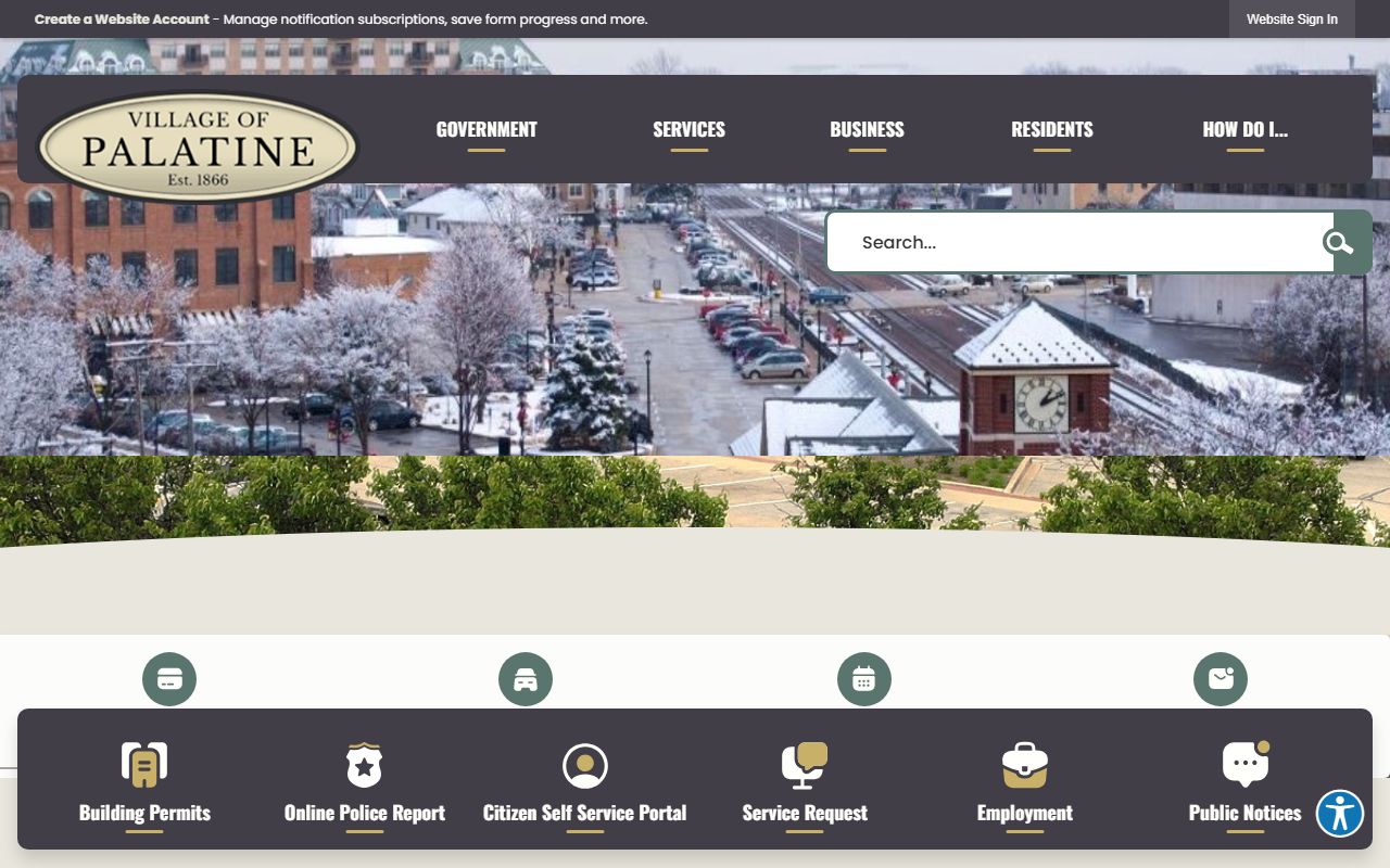 Village of Palatine website for 72 hour booking