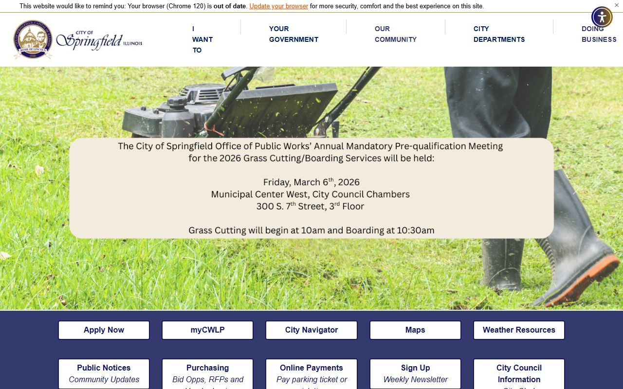 City of Springfield government website for 72 hour booking