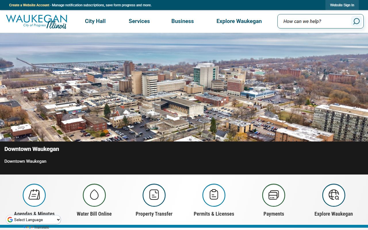 City of Waukegan government website for 72 hour booking