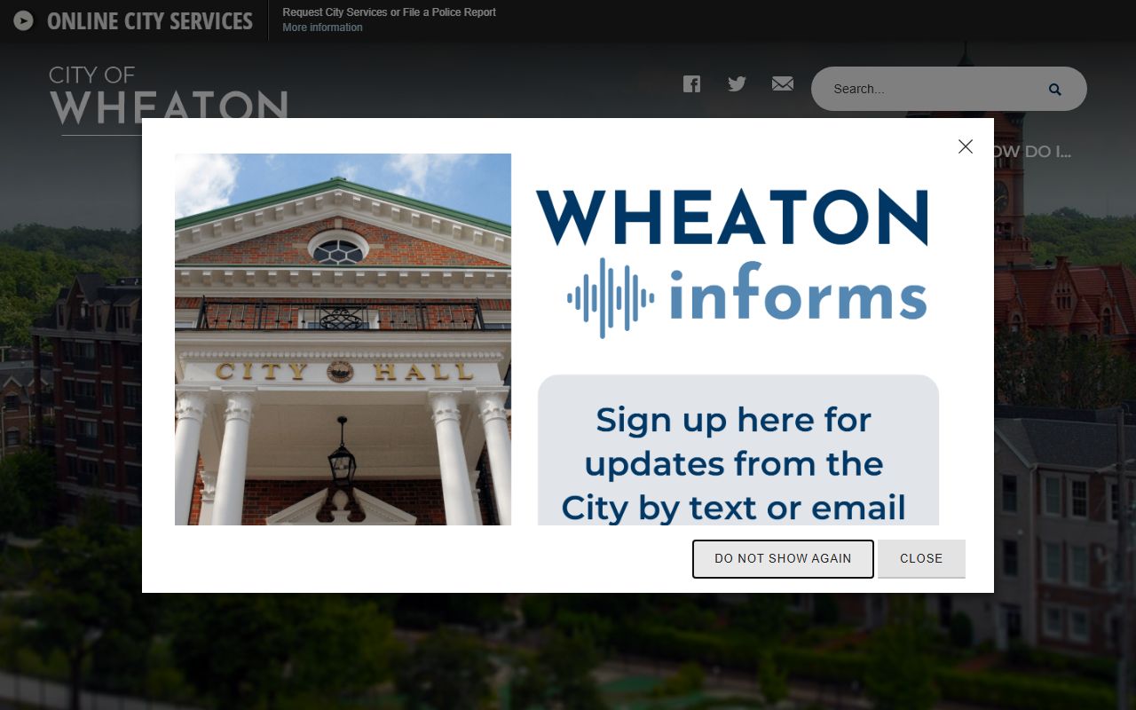 City of Wheaton government website for 72 hour booking