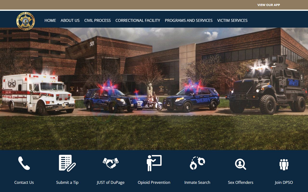DuPage County Sheriff office website for 72 hour booking records