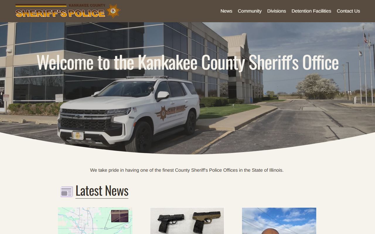 Kankakee County Sheriff website for 72 hour booking
