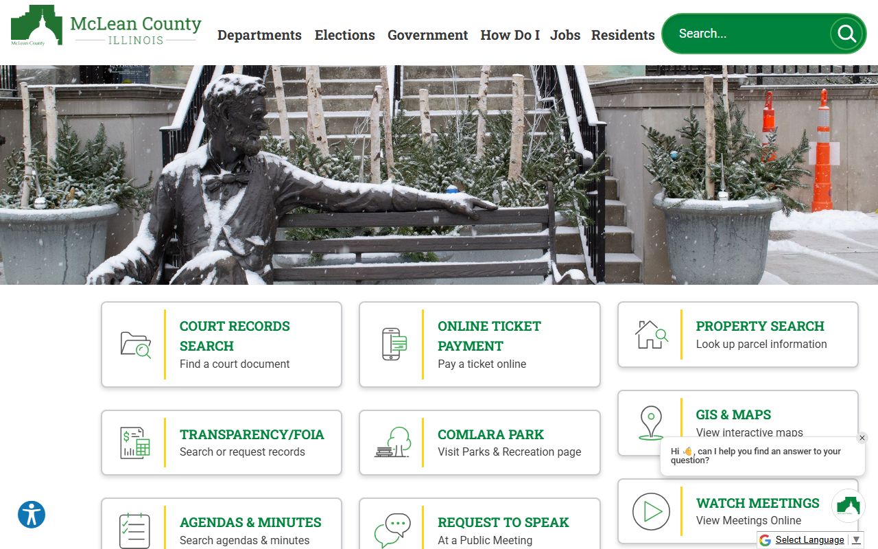 McLean County government website for 72 hour booking